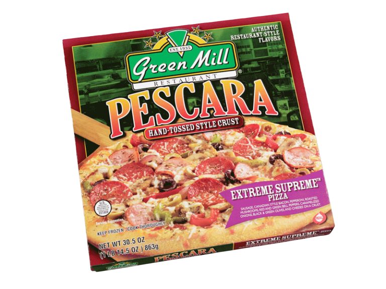 Custom packaging for frozen pizza
