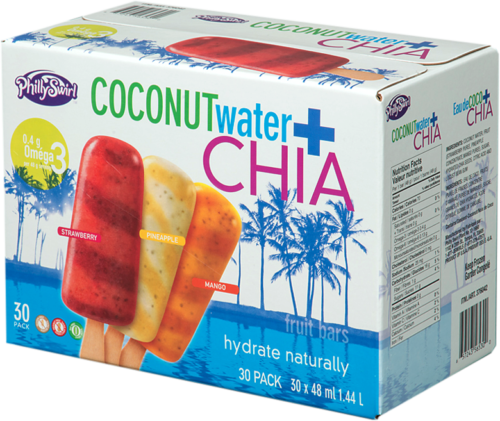Philly Swirl Coconut Water ice pop packaging