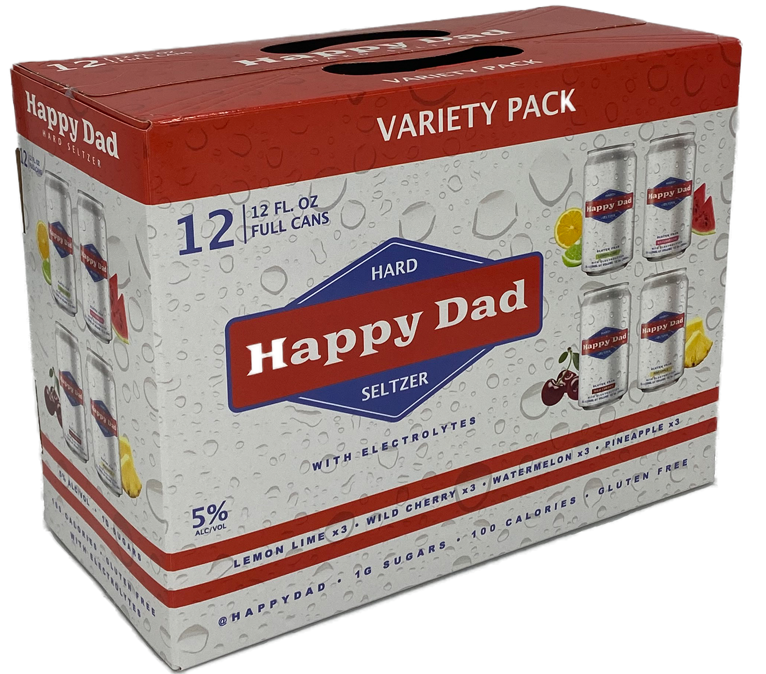 Happy Dad hard seltzer packaging