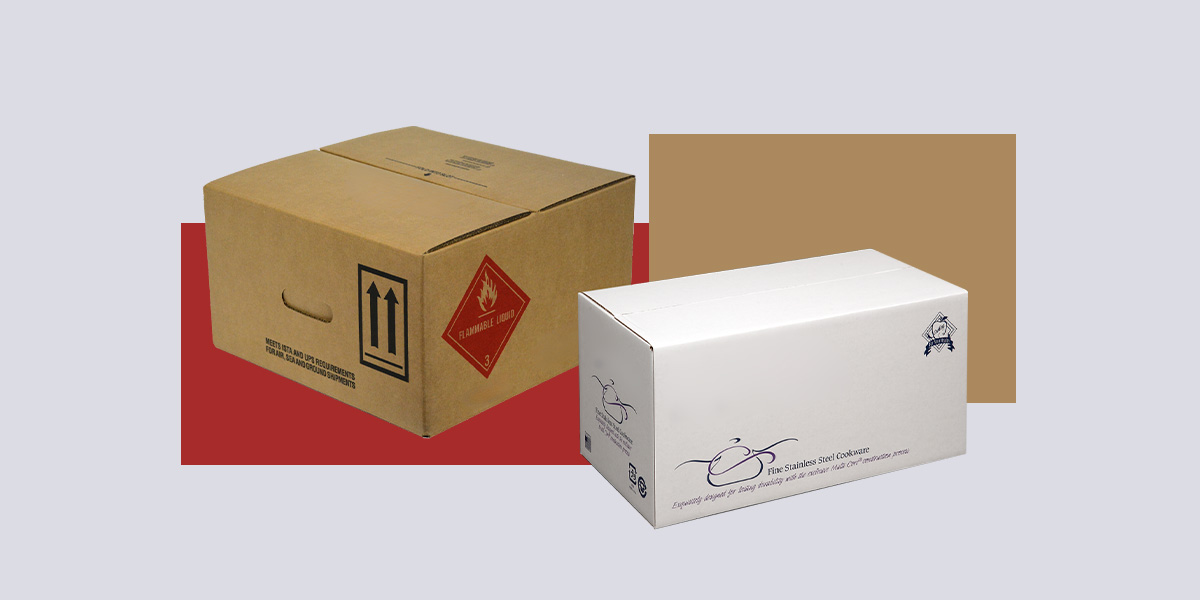 Brown and white shipping boxes